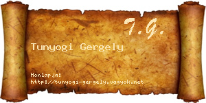 Tunyogi Gergely névjegykártya